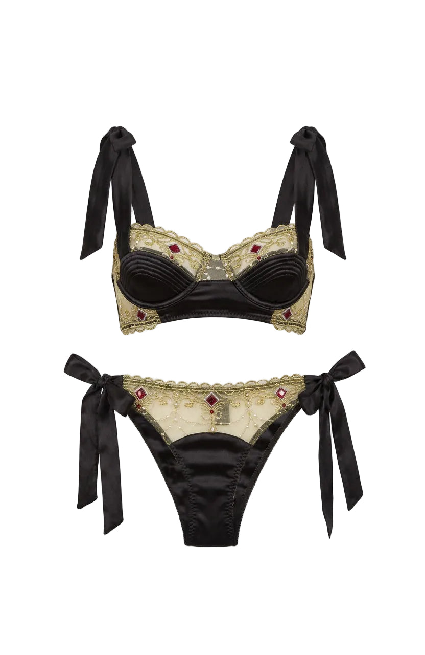 Luxury Black Satin 2pc Set