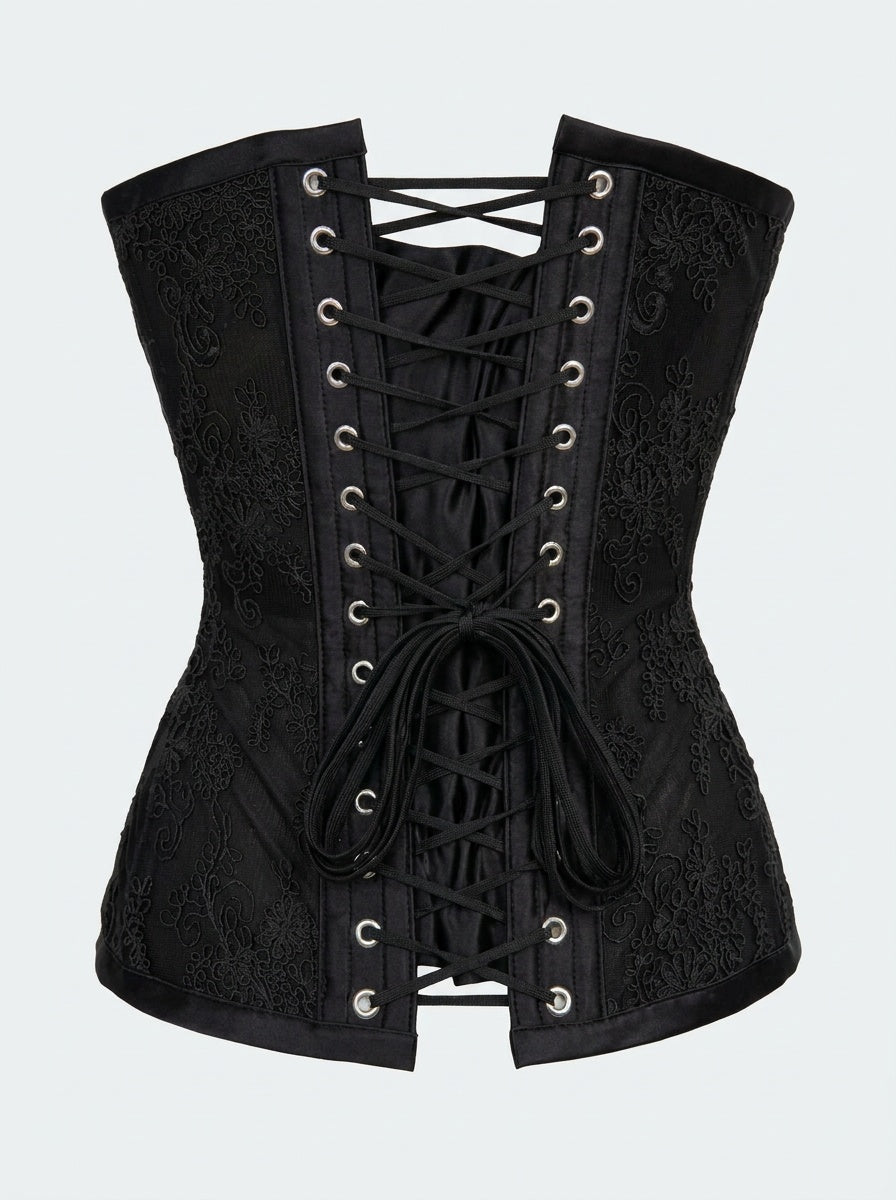 Corset 2-Tone color nude-mesh with pattern