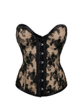 Corset 2-Tone color nude-mesh with pattern