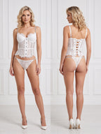 Rhinestone lace bustier